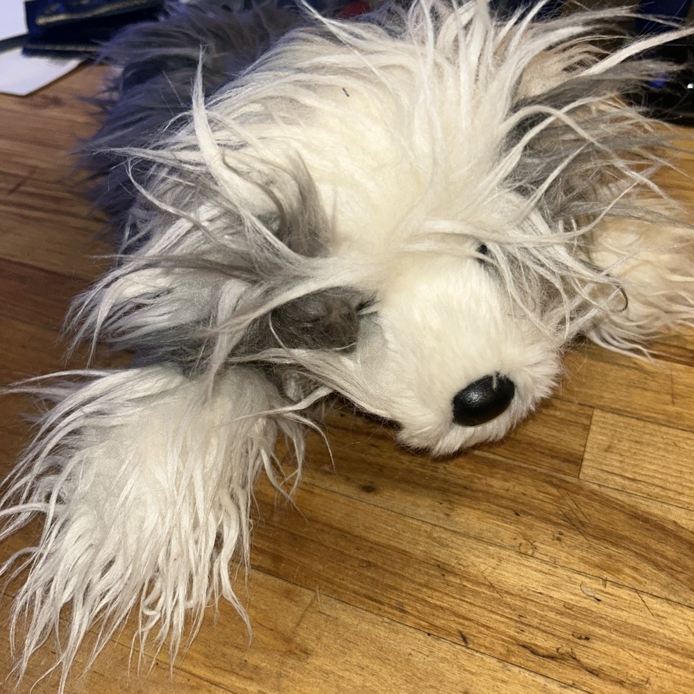 Douglas Cuddle Toys William Sheepdog Dog Plush #2458 Gray White 28" Retired Rare